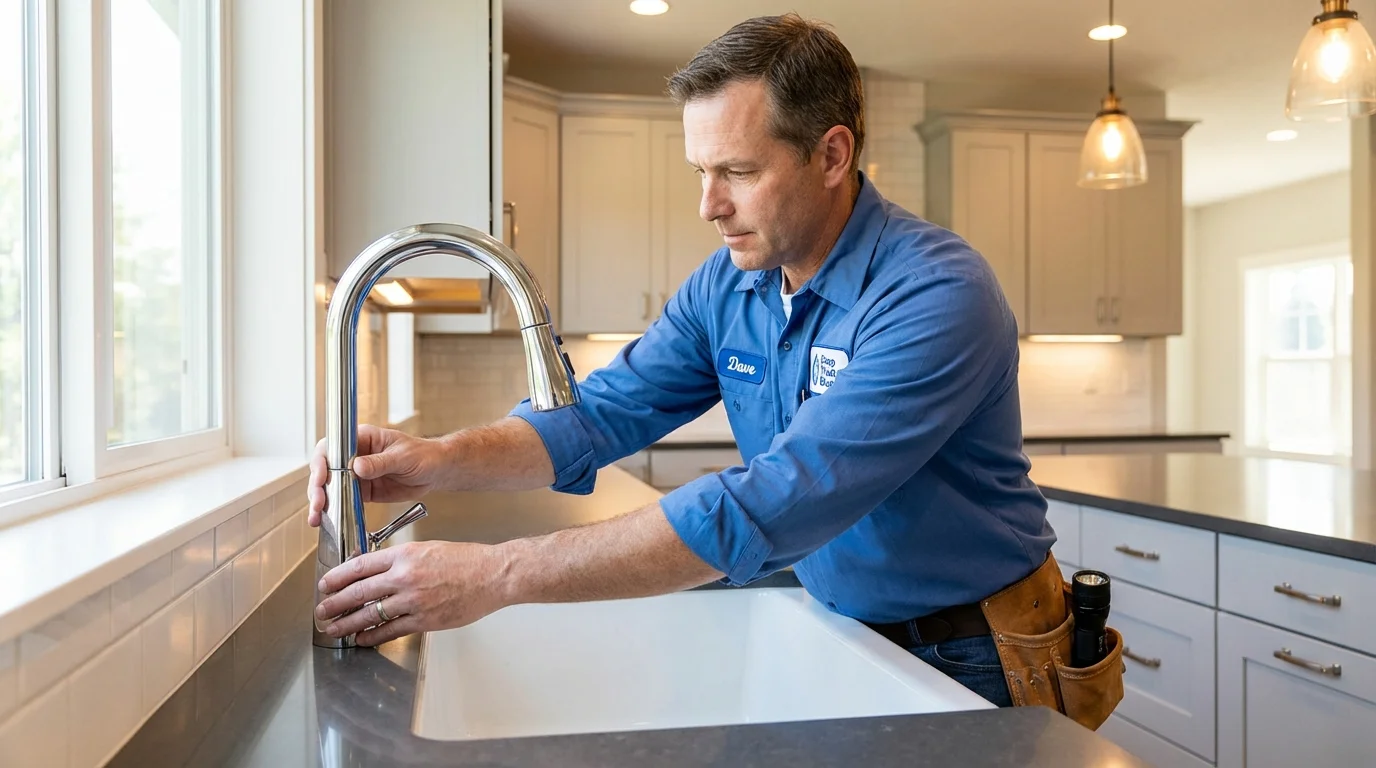 Kitchen faucet installation by Johns Plumbing LLC in Port Washington