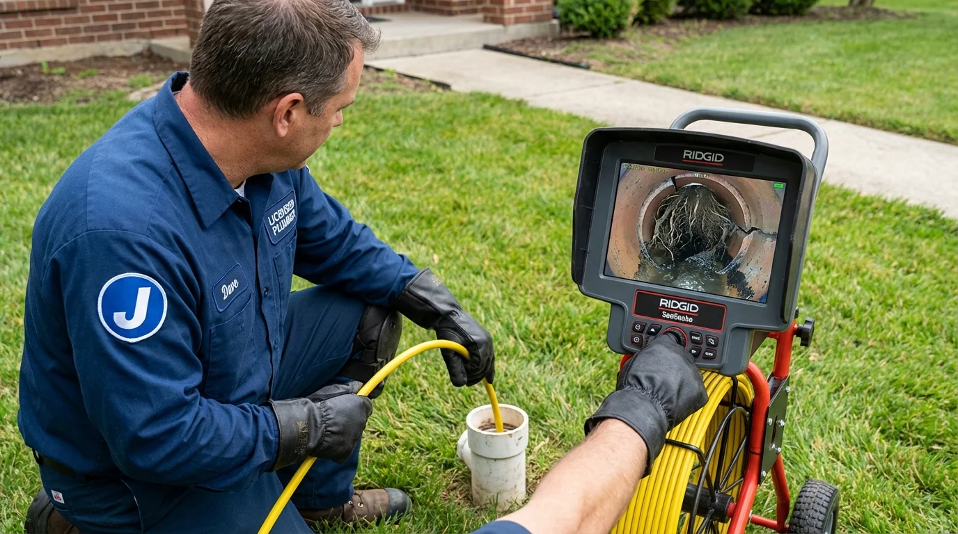 Sewer camera inspection being performed by Johns Plumbing LLC in Port Washington